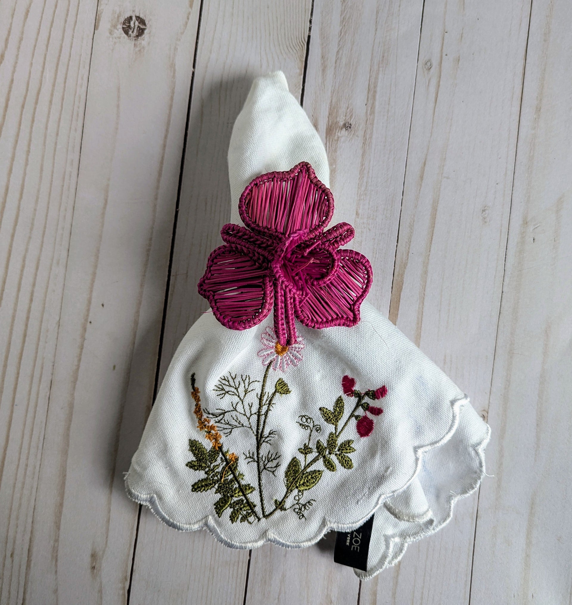 Orchid Handwoven Iraca Napkin Ring