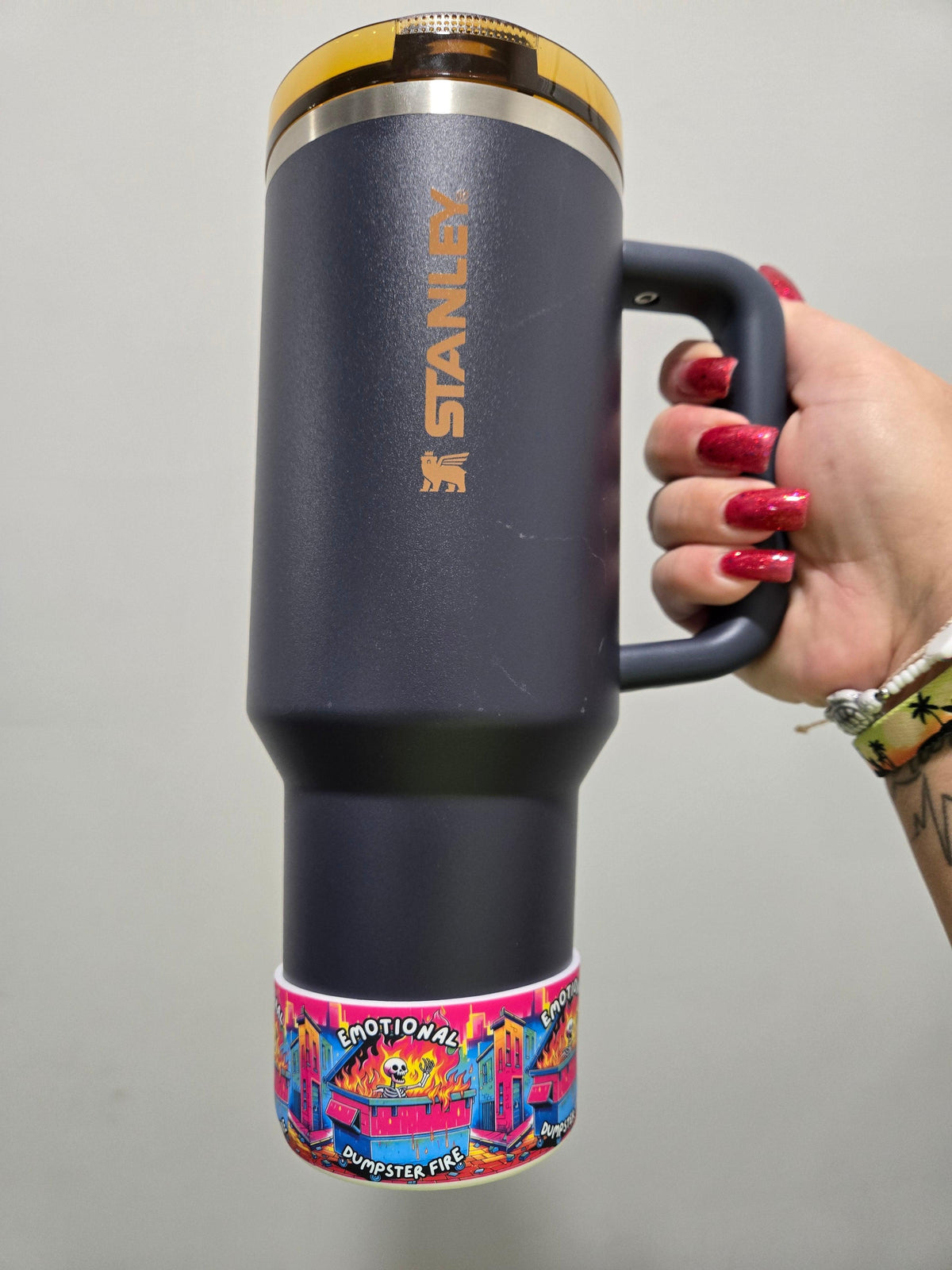 Emotional Dumpster fire silicone boot bumper for tumbler