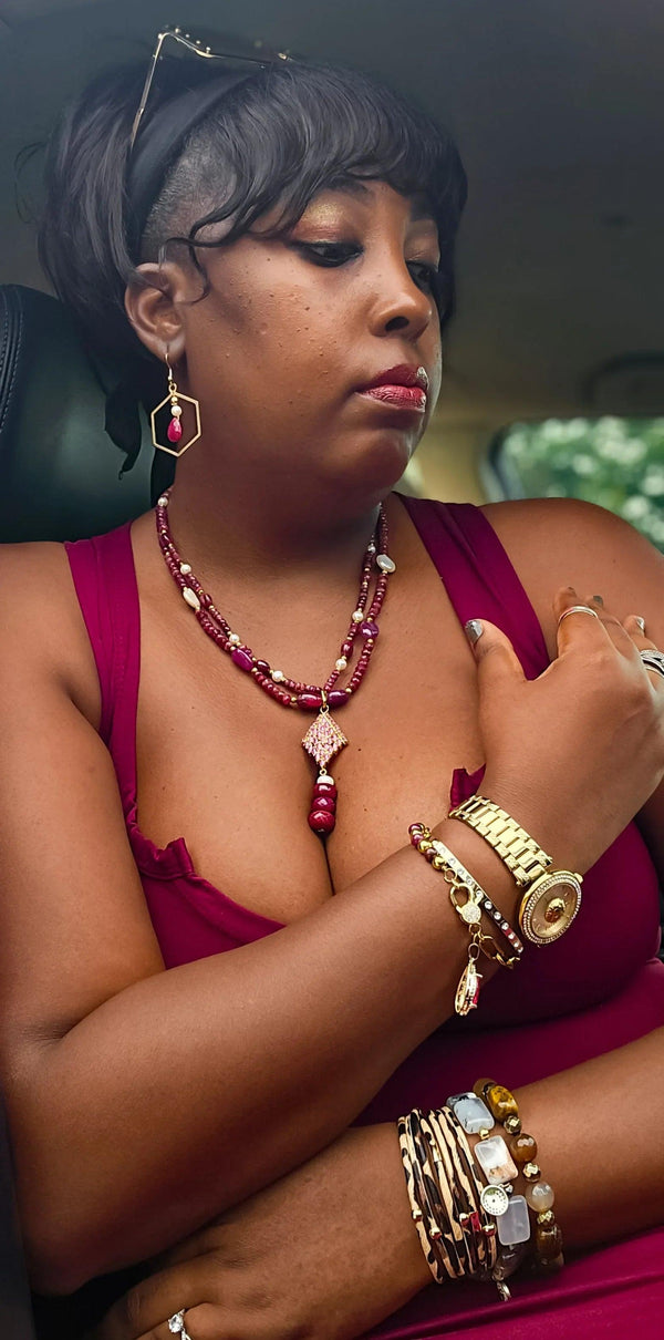 Natural Ruby Necklace Set - Gifts for You 'n Me