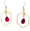 Natural Ruby Tear Drop Hoop Earrings