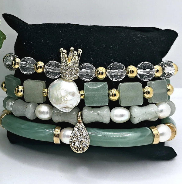 Aventurine and Jade Bracelet set - Gifts for You 'n Me