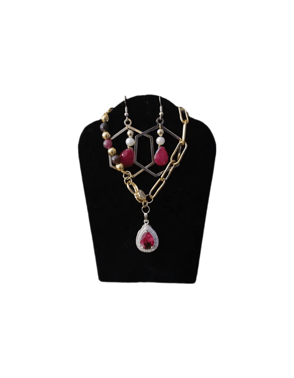 Natural Ruby Tear Drop Hoop Earrings - Gifts for You 'n Me