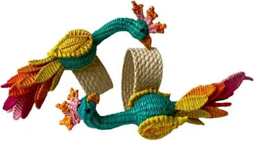 Peacock Handwoven Iraca Napkin Ring