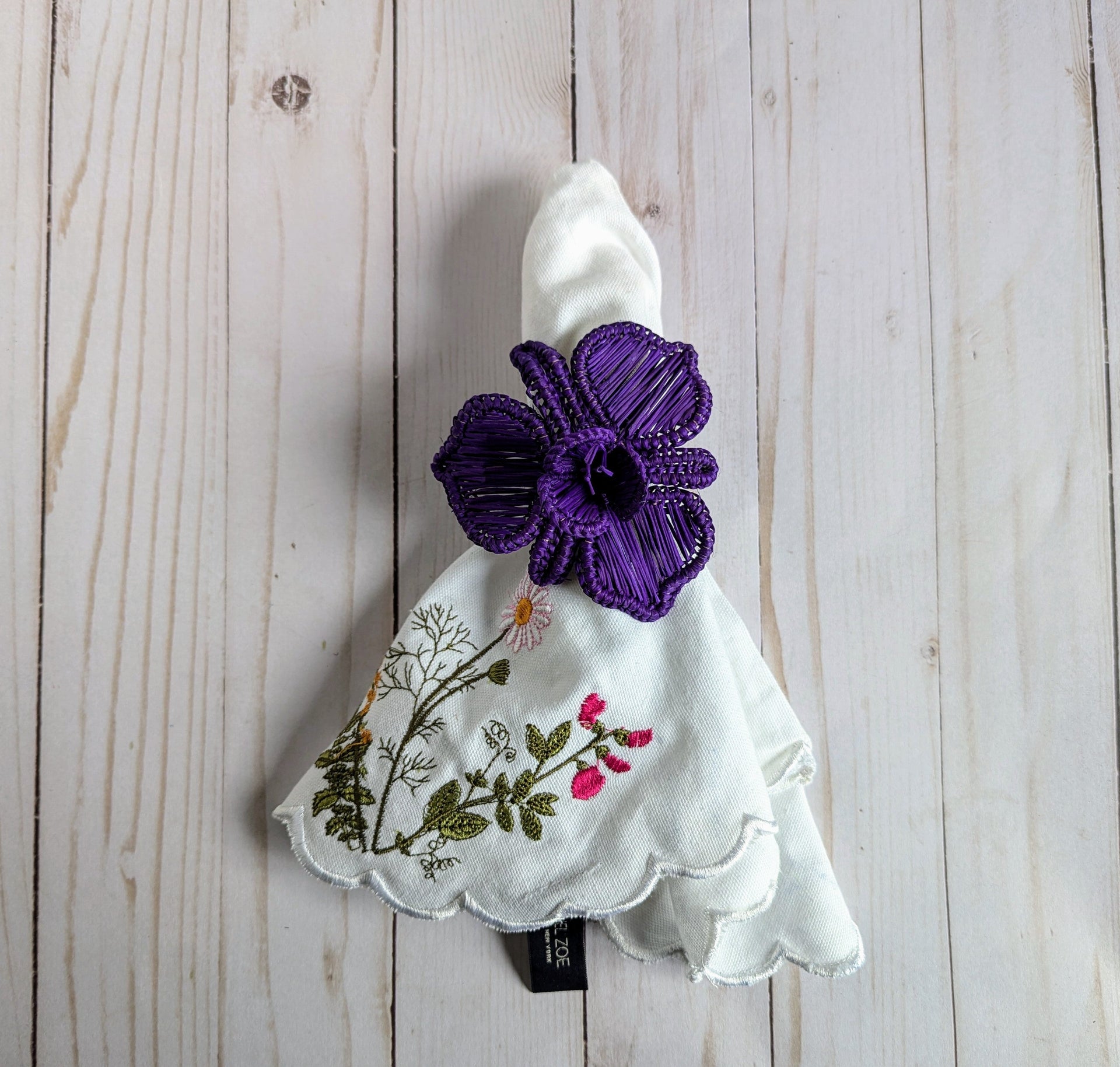 Orchid Handwoven Iraca Napkin Ring