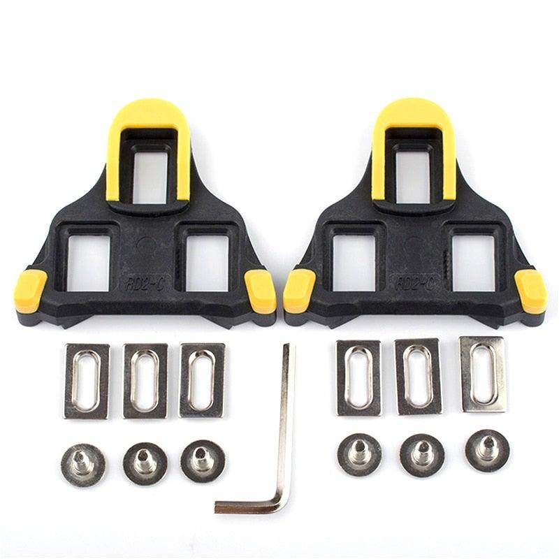 Road Bike Cycling Shoe Pedal Cleats Bicycle Accessories Road Bike Cleats For Cleats- Indoor Outdoor Spin Cycling Pedals Cleat & Bicycle Clips Set