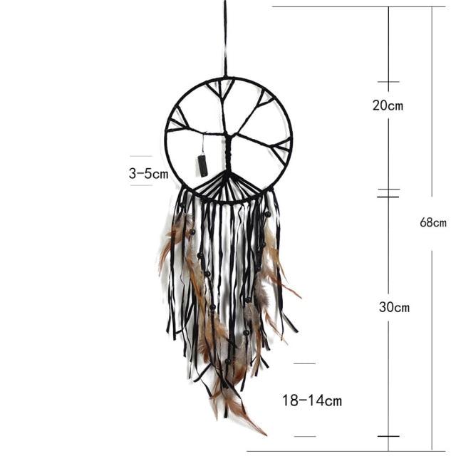 Romantic Dream Catcher Tree of Life Brown Native Handmade Traditional Dream Catcher Yin Yang 50