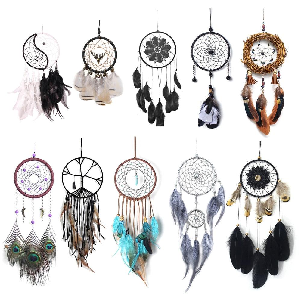 Romantic Dream Catcher Tree of Life Brown Native Handmade Traditional Dream Catcher Yin Yang 50