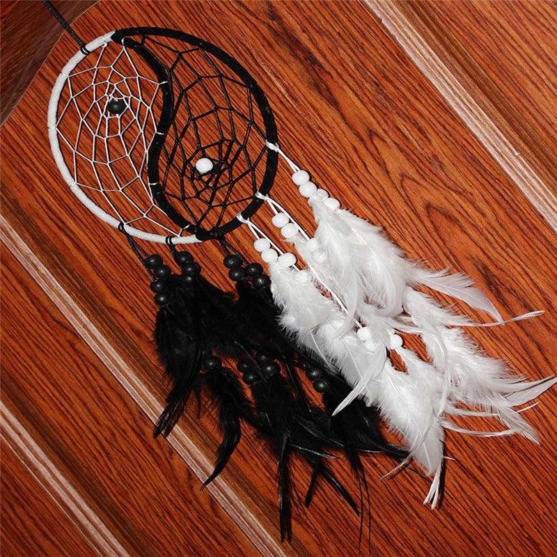 Romantic Dream Catcher Tree of Life Brown Native Handmade Traditional Dream Catcher Yin Yang 50