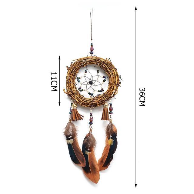 Romantic Dream Catcher Tree of Life Brown Native Handmade Traditional Dream Catcher Yin Yang 50
