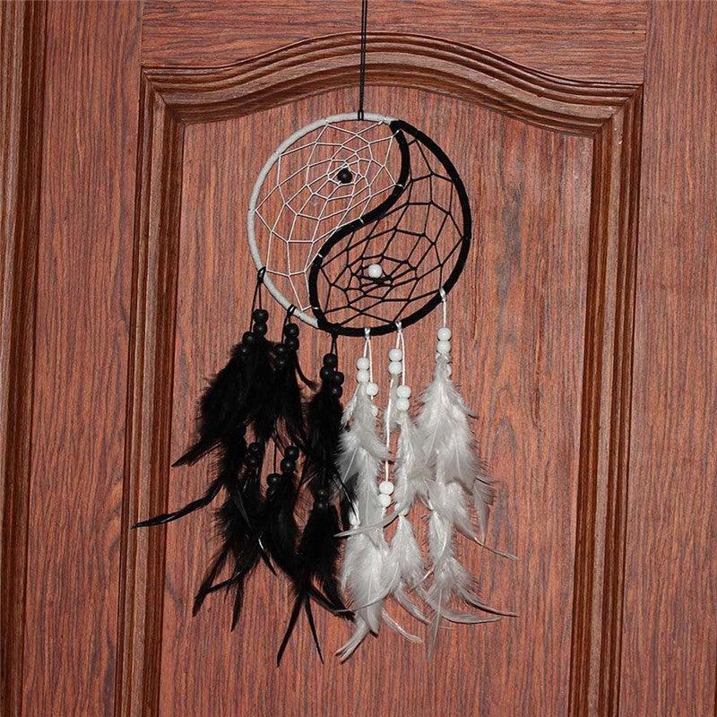 Romantic Dream Catcher Tree of Life Brown Native Handmade Traditional Dream Catcher Yin Yang 50