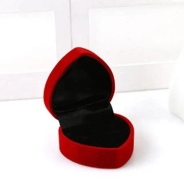 Romantic Red Rose Love Heart Wedding Ring Box Elegant Cases Earring Necklace Jewelry Gift Box Case