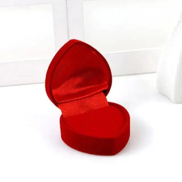 Romantic Red Rose Love Heart Wedding Ring Box Elegant Cases Earring Necklace Jewelry Gift Box Case