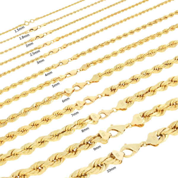 Rope Chain in Yellow Gold - 5mm