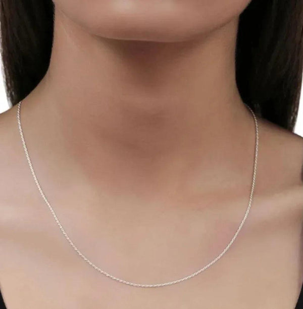Italian Solid Sterling Silver Yellow Gold Diamond Cut Rope Chain 16-18-20-22-24 Inch - Gifts for You 'n Me