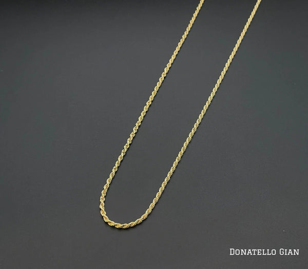 Sterling Silver 925 Diamond Cut Rope Chain 1.5MM, 16