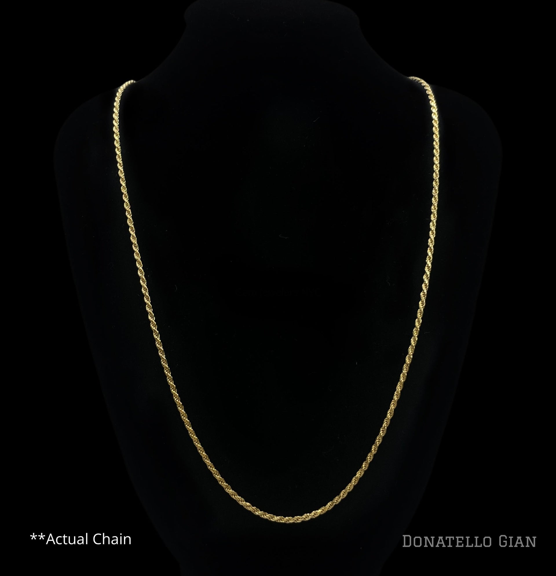 Sterling Silver 925 Diamond Cut Rope Chain 1.5MM, 16