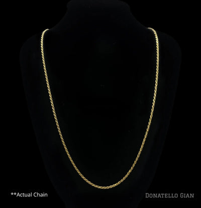 Sterling Silver 925 Diamond Cut Rope Chain 1.5MM, 16
