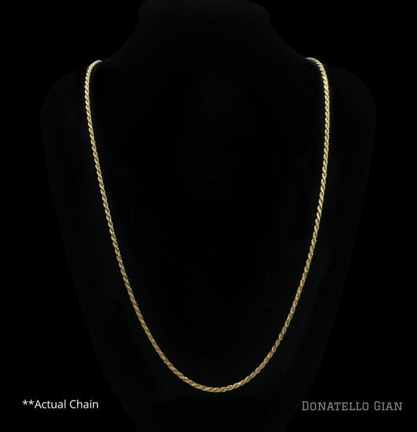 Sterling Silver 925 Diamond Cut Rope Chain 1.5MM, 16