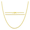 Donatello Gian, Chain Necklace, 14K Yellow Gold Diamond Cut Rope Chain Necklace, Unisex Chain, Italian Made 14K Gold, 1.5MM 16-24 Inch