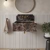 Rosso Levanto Marble Wall-mount Bathroom Sink with 11