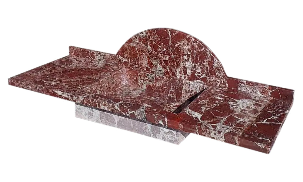 Rosso Levanto Marble Rectangular Wall-mount Sink (W)20