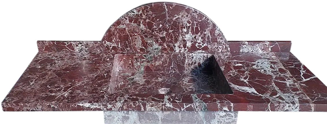 Rosso Levanto Marble Rectangular Wall-mount Sink (W)20