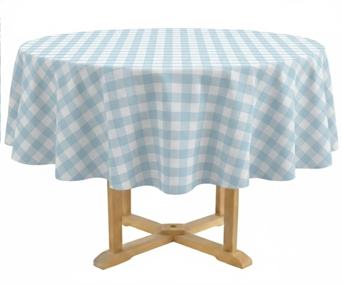 Blue Checkered Tablecloth