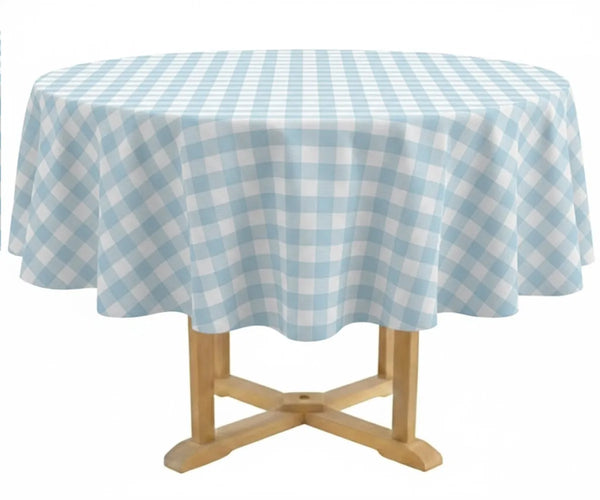 Blue Checkered Tablecloth
