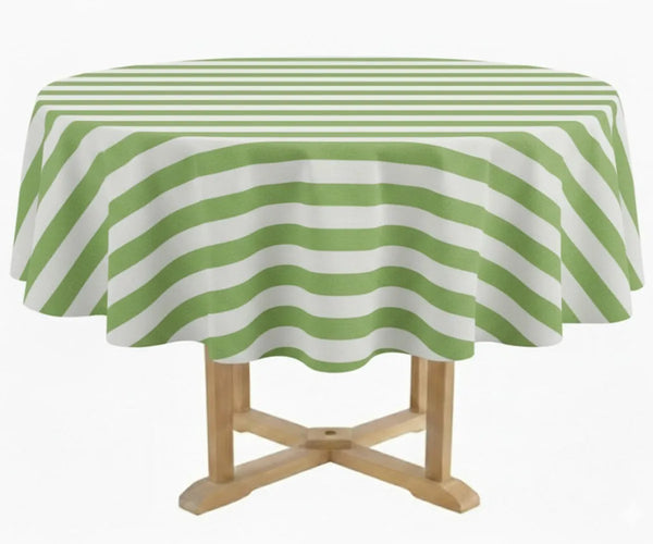 Cotton Striped Tablecloth - Round