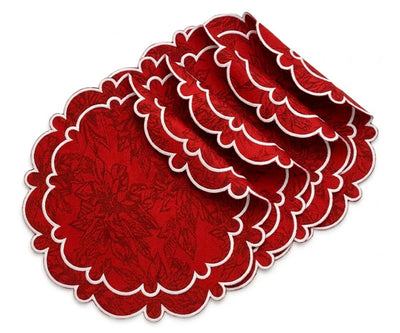 Round Red Placemats - Jacquard Placemat