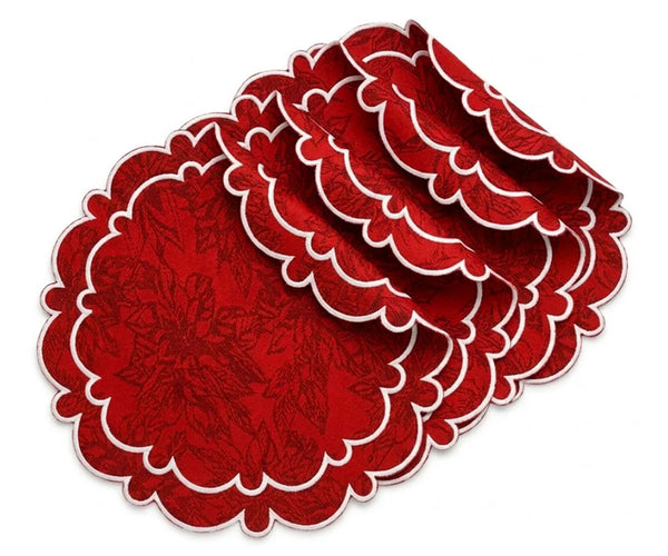 Round Red Placemats - Jacquard Placemat