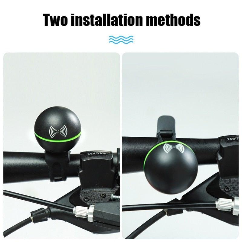 Round Modern Bicycle Bell Electric Bike Horn Loud 130db Sound Signal 3 Ringtones Little Black Ball Water Proof Accessories 3 Sound Modes Loud Horn Waterproof Bicycle Bell For Handlebar Bicycle Horn