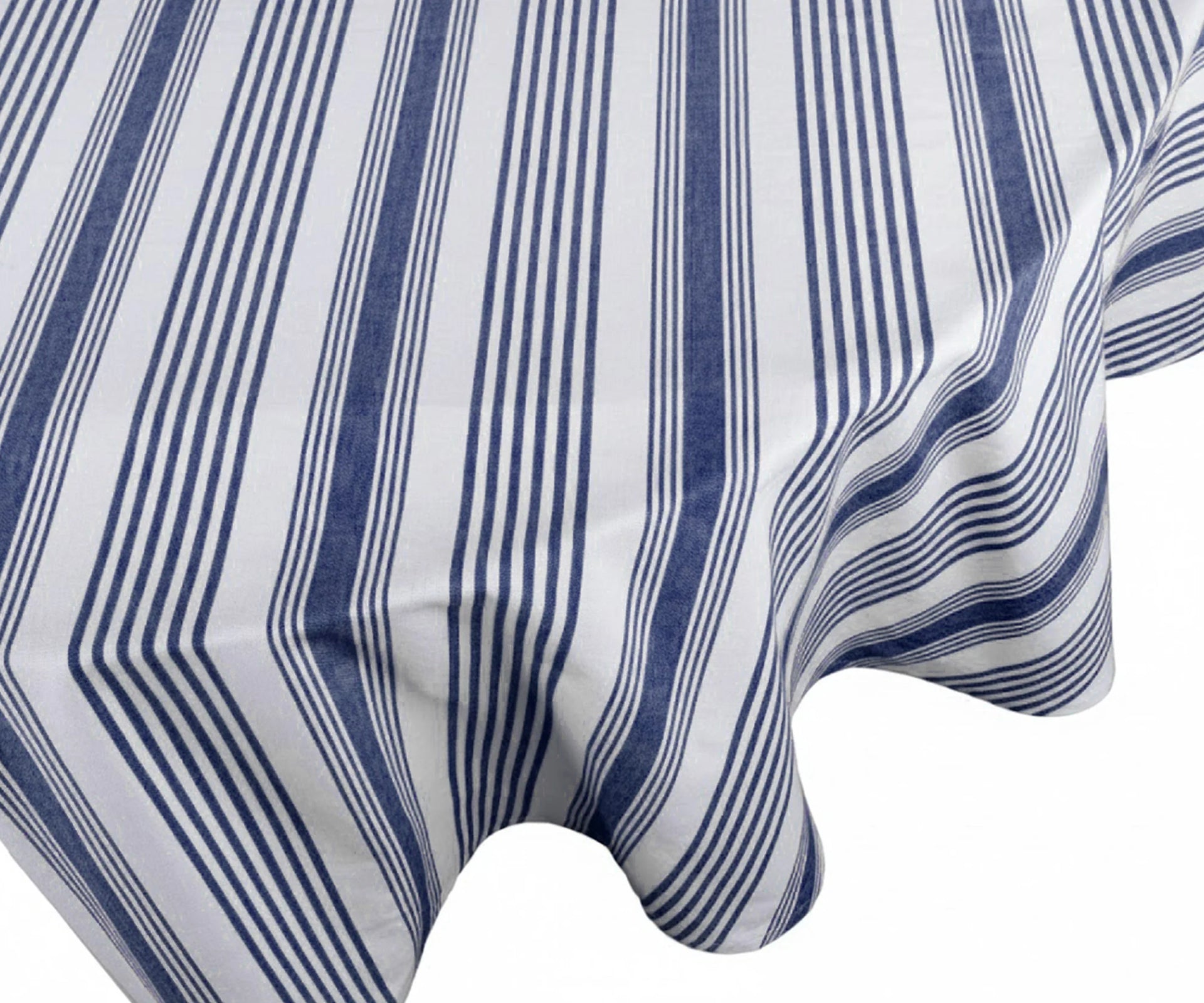 Striped Round Tablecloth - Navy