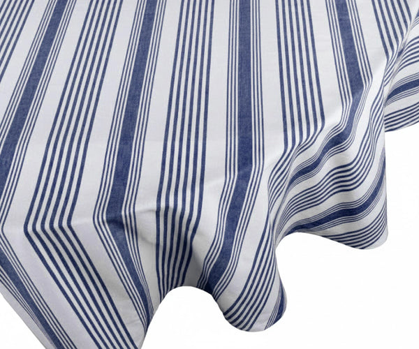 Striped Round Tablecloth - Navy