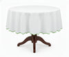 White Round Cloth Tablecloths - Scalloped Edge