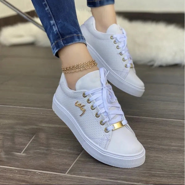 Round Toe Lace Up Sneakers