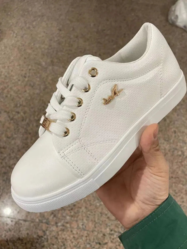 Round Toe Lace Up Sneakers