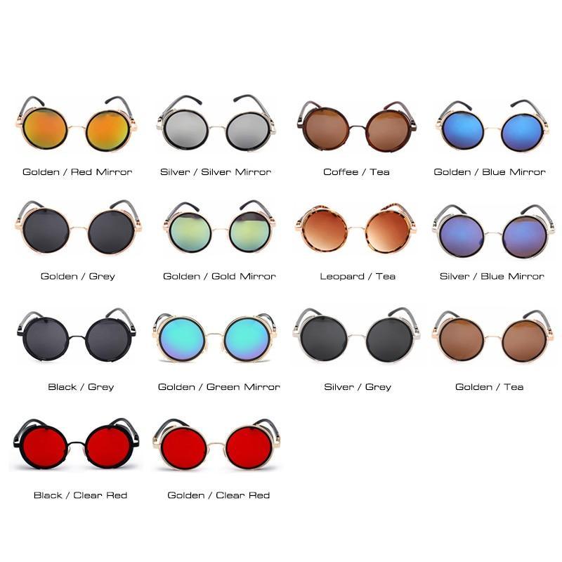 Round Vintage Sunglasses Retro Eyewear Style Sunglasses For Women New Retro Shape Coating Sunglasses For Men New Round Shape  Sunglasses & Classic Design Sunglasses