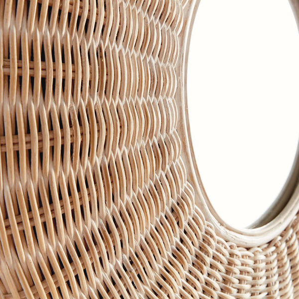 Round Woven Rattan Wall Mirror