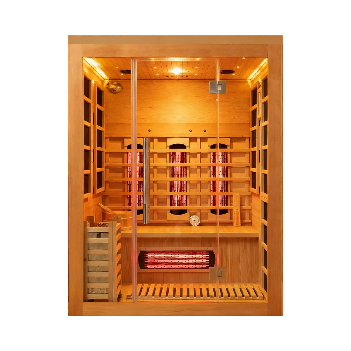 Aurora 3-Person Indoor Hybrid Sauna Room With Infrared And 4.5KW Steam Heater [Made-To-Order] (SAK41592)
