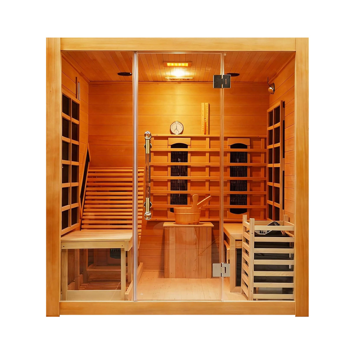 Oasis 3-Person Indoor Hybrid Sauna Room With Built-In Lounge Chair [Made-To-Order] (SAK35182)