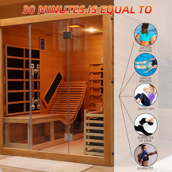 Oasis 3-Person Indoor Hybrid Sauna Room With Built-In Lounge Chair [Made-To-Order] (SAK35182)