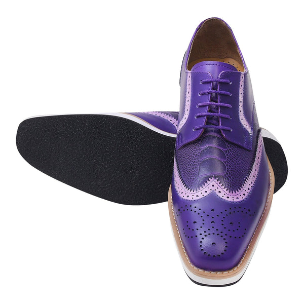 Roy Ostrich Leather Perforated toe Casual Oxford Dress Shoes