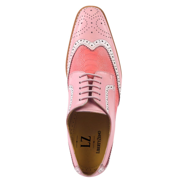 Roy Ostrich Leather Perforated toe Casual Oxford Dress Shoes