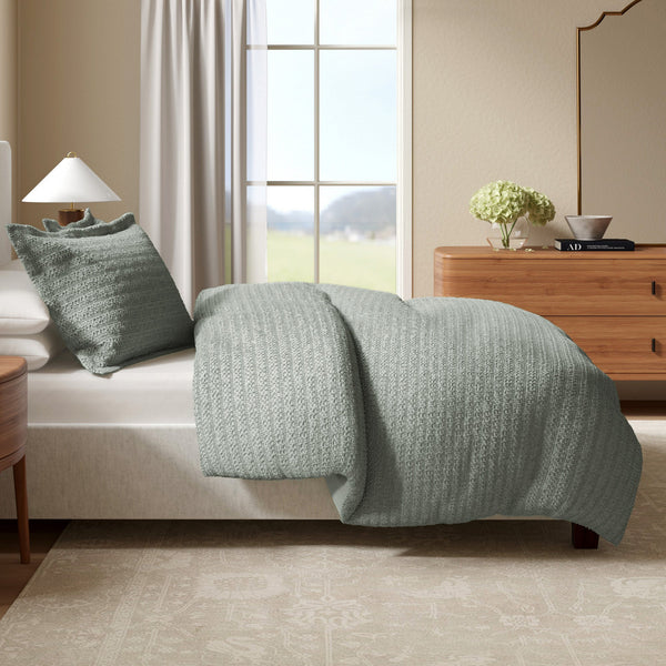 100% Cotton Honeycomb Waffle Duvet Set - Mattea Collection