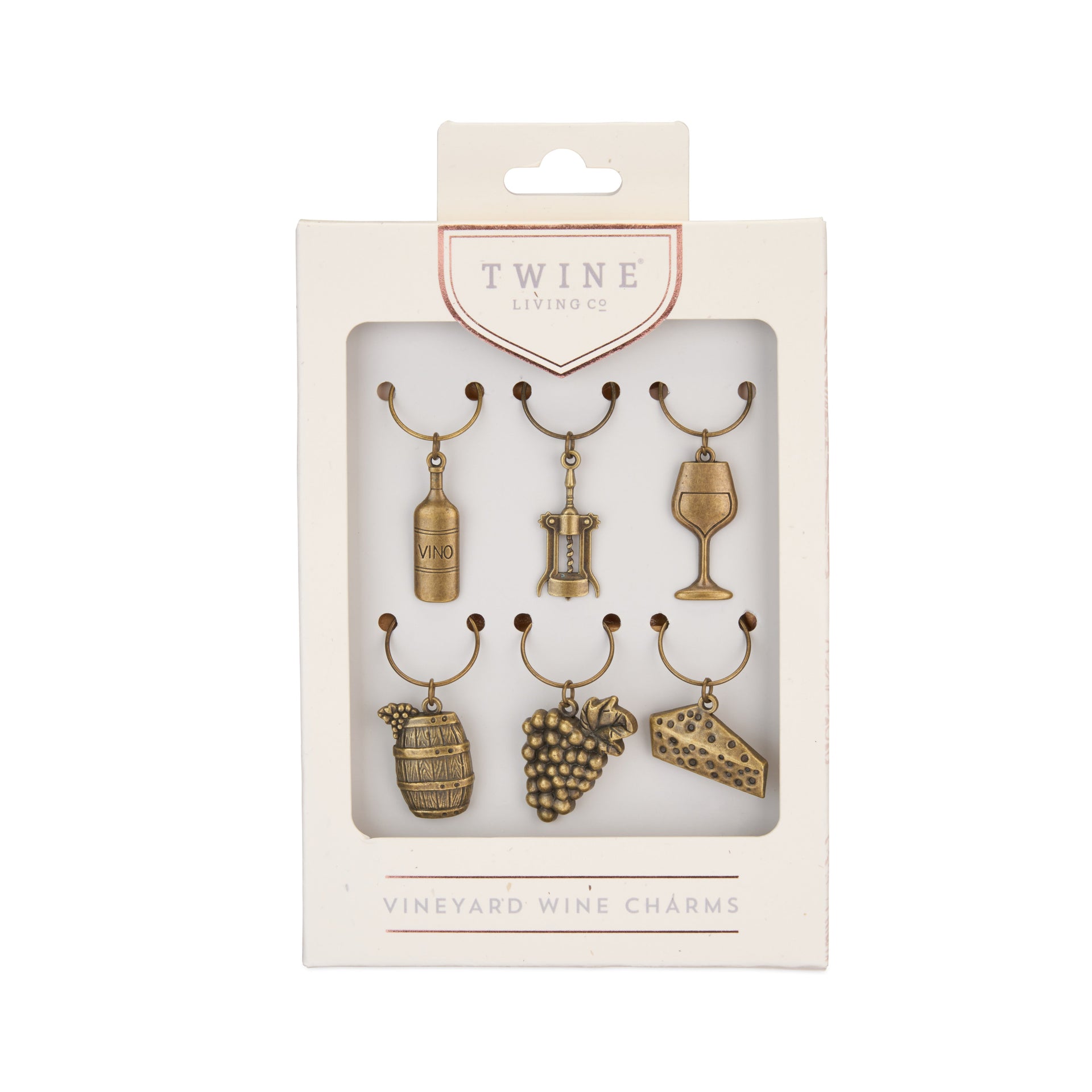 Gold Vineyard Wine Charms