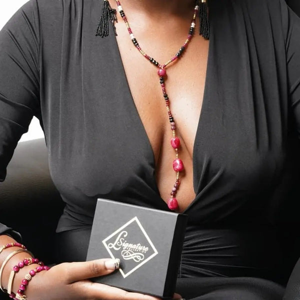 Ruby and Iolite Collar Necklace