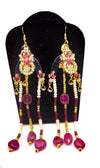 Ruby and Pearls Chandelier Earrings