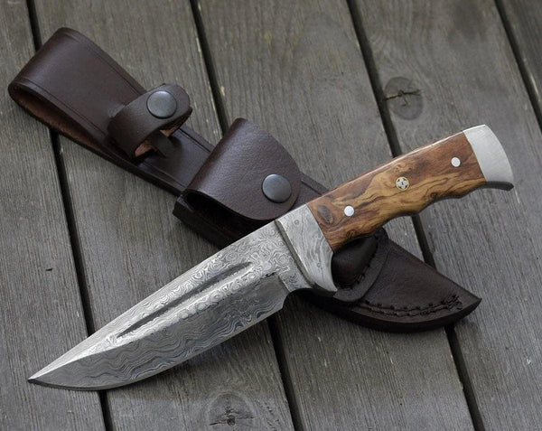 Rune Camping Knife with Exotic Leopard Wood Handle - Gifts for You 'n Me