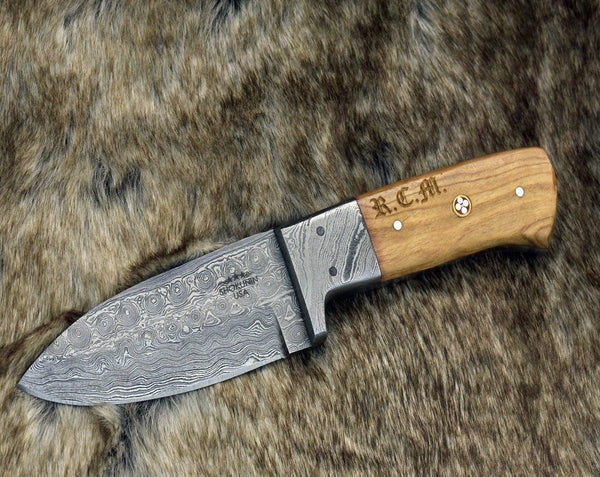 Rune Camping Knife with Exotic Leopard Wood Handle - Gifts for You 'n Me